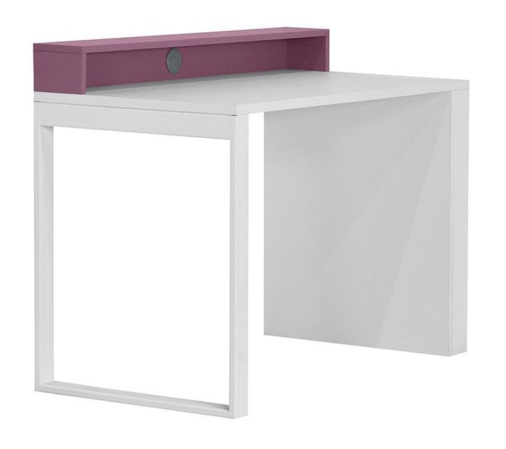 Kinderzimmer - Schreibtisch Koa 08, Farbe: Weiß / Violett - Abmessungen: 88 x 120 x 60 cm (H x B x T)