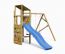 Kinderspielturm / Spielanlage Henry inkl. Doppelschaukel, Kletterwand, Wellenrutsche und Holzdach FSC®