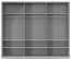 Drehtürenschrank / Kleiderschrank mit LED-Rahmen Siumu 25, Farbe: Weiß / Weiß Hochglanz - 226 x 277 x 60 cm (H x B x T)