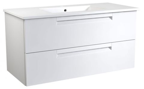 Waschtischunterschrank Purina 19, Farbe: Weiß matt – 50 x 101 x 39 cm (H x B x T)