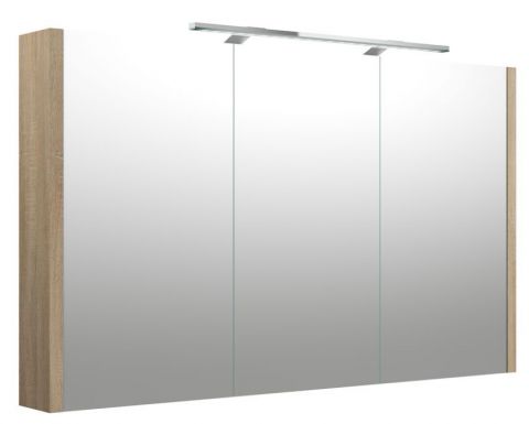 Bad - Spiegelschrank Bidar 33, Farbe: Eiche – 65 x 110 x 12 cm (H x B x T)