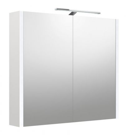 Badezimmer - Spiegelschrank Malegaon 10, Farbe: Weiß matt – Abmessungen: 65 x 73 x 12 cm (H x B x T)