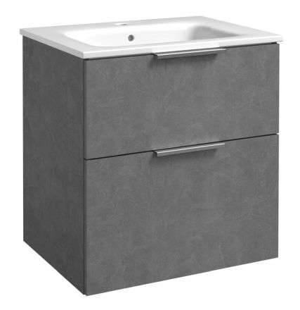 Waschtischunterschrank Ongole 11, Farbe: Grau – Abmessungen: 62 x 61 x 46 cm (H x B x T)