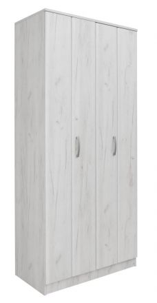 Drehtürenschrank / Kleiderschrank Muros 02, Farbe: Eiche Weiß - 222 x 100 x 52 cm (H x B x T)