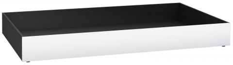 Schublade für Jugendbetten Marincho, Farbe: Schwarz / Weiß - Abmessungen: 23 x 200 x 93 cm (H x B x T)