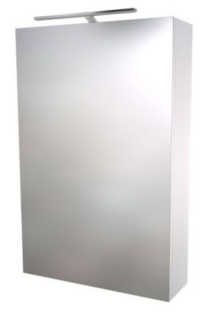 Badezimmer - Spiegelschrank Nadiad 02, Farbe: Weiß glänzend – 70 x 46 x 14 cm (H x B x T)