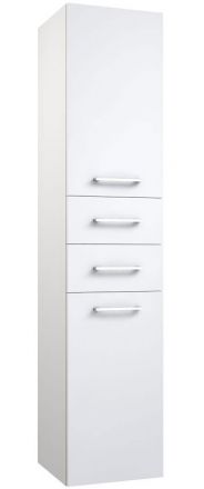 Badezimmer - Hochschrank Rajkot 74, Farbe: Weiß glänzend – 160 x 35 x 35 cm (H x B x T)