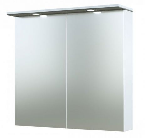 Bad - Spiegelschrank Bijapur 06, Farbe: Grau glänzend – 73 x 76 x 14 cm (H x B x T)