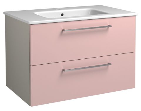 Waschtischunterschrank Noida 15, Farbe: Beige / Rosa – 50 x 76 x 46 cm (H x B x T)