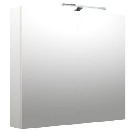 Badezimmer - Spiegelschrank Purina 09, Farbe: Weiß matt – 70 x 80 x 14 cm (H x B x T)