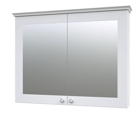 Badezimmer - Spiegelschrank Dindigul 05, Farbe: Weiß matt – 73 x 94 x 17 cm (H x B x T)