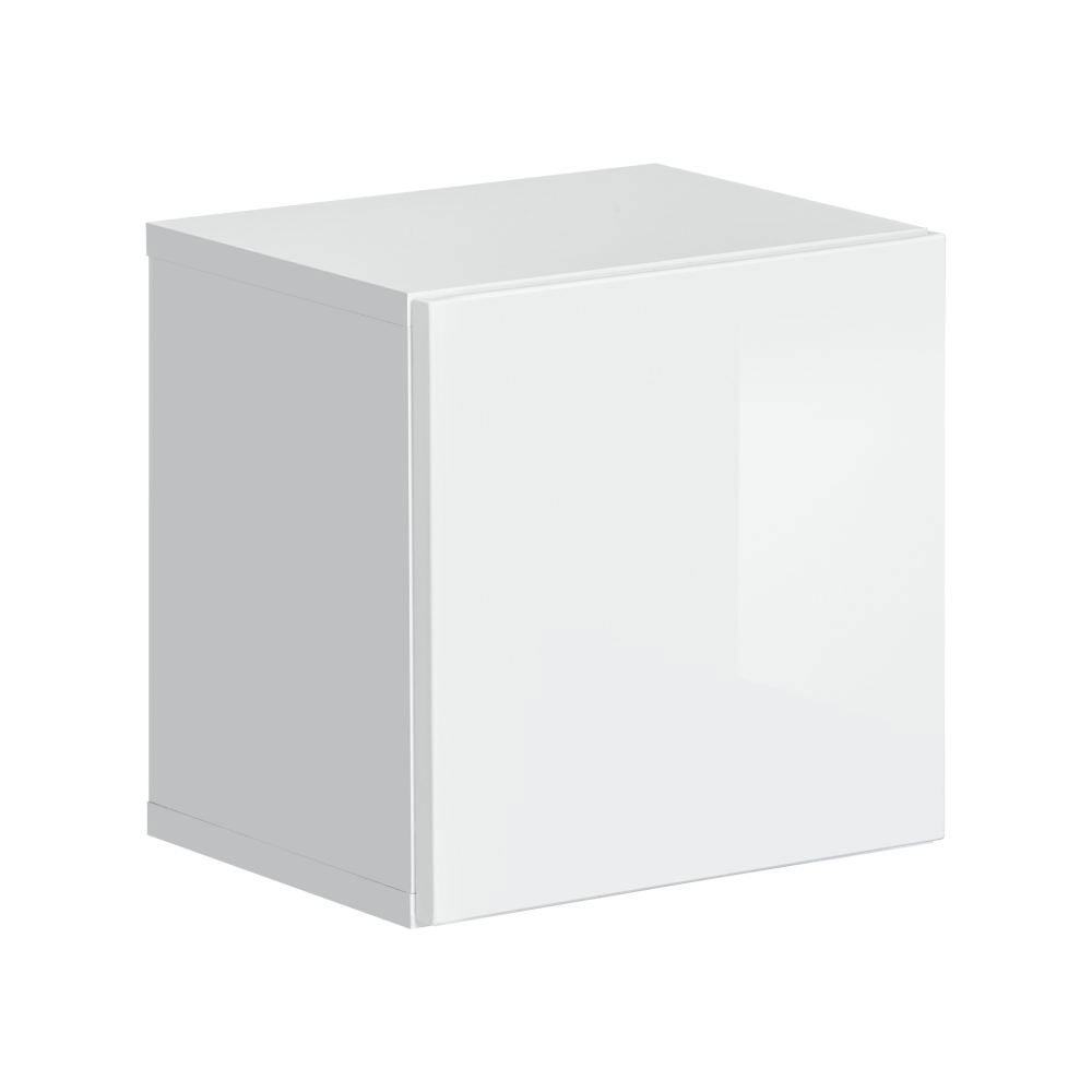 Quadratischer Hängeschrank Möllen 05, Farbe: Weiß - Abmessungen: 30 x 30 x 25 cm (H x B x T), mit Push-to-open Funktion