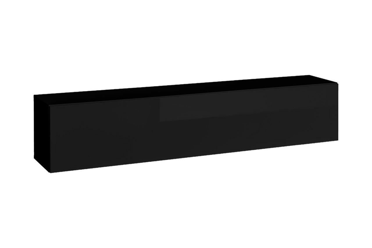 Hängeschrank Trengereid 15, Farbe: Schwarz - Abmessungen: 35 x 175 x 32 cm (H x B x T), mit drei Fächern