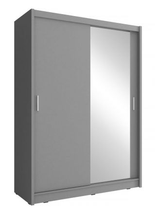 Moderner Schwebetürenschrank mit fünf Fächern Warbreck 07, Farbe: Grau - Abmessungen: 200 x 130 x 62 cm (H x B x T)