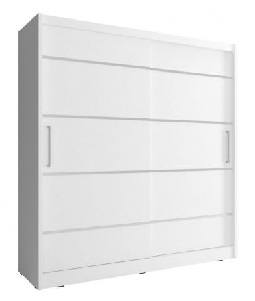 Kleiderschrank mit 10 Fächern im modernen Design Warbreck 32, Farbe: Weiß - Abmessungen: 200 x 214 x 62 cm (H x B x T)