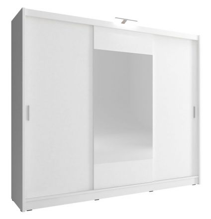 Schwebetürenschrank 3-Türig Bickleigh 07, Farbe: Weiß - Abmessungen: 214 x 250 x 62 cm (H x B x T), mit 12 Fächern