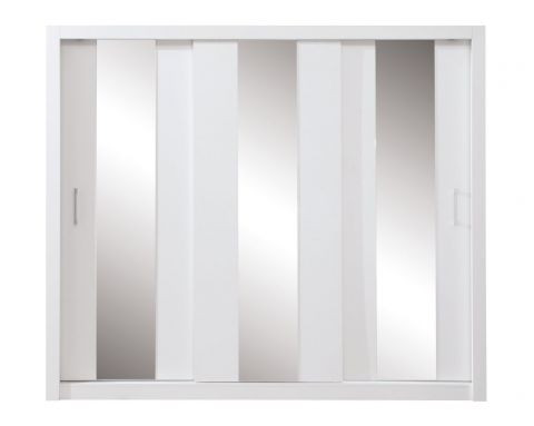 Schiebetürenschrank / Kleiderschrank Zwalm 01, Farbe: Weiß - Abmessungen: 215 x 250 x 60 cm (H x B x T)