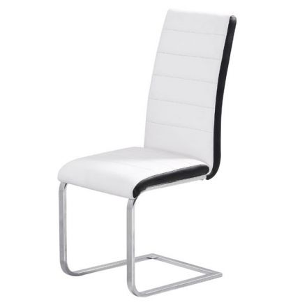Stuhl Maridi 28, Farbe: Weiß / Schwarz - Abmessungen: 105 x 43 x 45 cm (H x B x T)