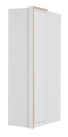 Drehtürenschrank / Eckkleiderschrank Cerdanyola 04, Farbe: Eiche / Weiß - Abmessungen: 216 x 106 x 56 cm (H x B x T)