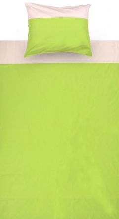 Kinder - Bettwäsche 2-teilig - Farbe:Grün/Beige