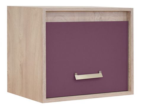 Kinderzimmer - Hängeschrank Koa 17, Farbe: Eiche / Violett - Abmessungen: 50 x 60 x 42 cm (H x B x T)
