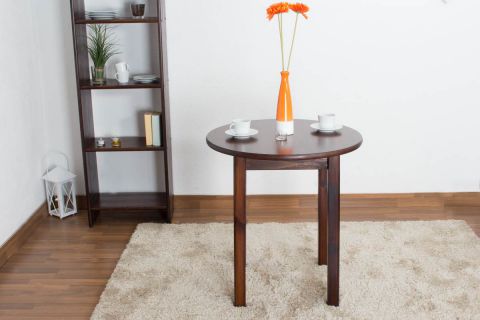 Tisch Kiefer massiv Vollholz Nussfarben 003 (rund) - Durchmesser 70 cm