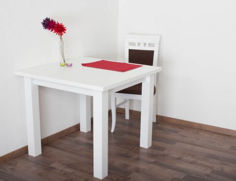 Tisch Kiefer massiv Vollholz weiß lackiert Junco 239B (eckig) - Abmessung 90 x 90 cm