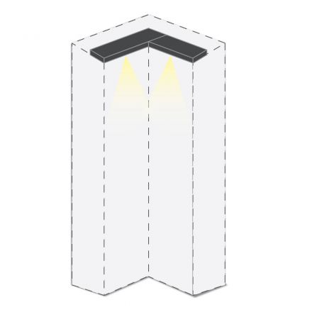 Oberer LED-Rahmen für Drehtürenschrank / Eckkleiderschrank Siumu 04 und Anbaumodul, Farbe: Beige - Breite: 56/40 cm