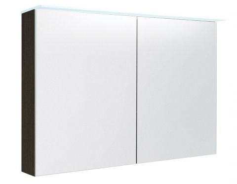Badezimmer - Spiegelschrank Siliguri 32, Farbe: Eiche Schwarz – 70 x 120 x 13 cm (H x B x T)