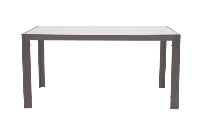 Gartentisch mit Glasplatte Miami aus Aluminium - Farbe: graualuminium, Länge: 1500 mm, Breite: 900 mm, Höhe: 720 mm