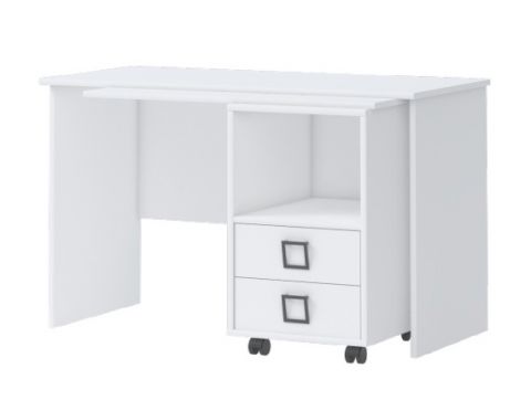Schreibtisch 29, Farbe: Weiß - Abmessungen: 76 x 125 x 60 cm (H x B x T)