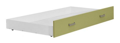 Schublade für Kinderbett / Jugendbett Koa, Farbe: Weiß / Grün - Abmessungen: 26 x 94 x 199 cm (H x B x L)