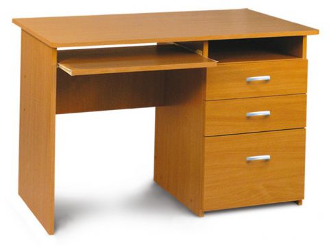 Schreibtisch Banjaran 04, Farbe: Erle - Abmessungen: 75 x 105 x 60 cm (H x B x T)