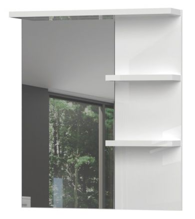 Spiegel mit Ablage Garim 52, Farbe: Weiß Hochglanz - Abmessungen: 89 x 76 x 17 cm (H x B x T)