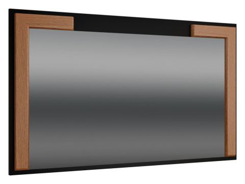 Spiegel "Postira" 42, Farbe: Walnuss / Schwarz, teilmassiv - Abmessungen: 70 x 119 x 4 cm (H x B x T)