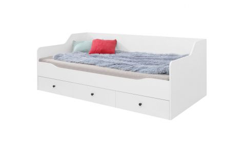 Kinderbett / Jugendbett Tellin 13, Farbe: Weiß / Weiß Hochglanz - Liegefläche: 90 x 200 cm