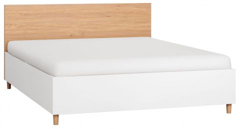 Doppelbett Arbolita 45 inkl. Lattenrost, Farbe: Weiß / Eiche - Liegefläche: 160 x 200 cm (B x L)