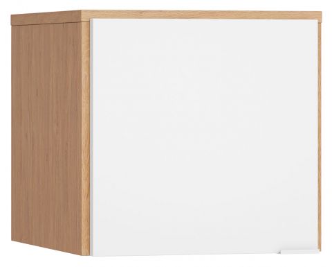 Aufsatz für eintürigen Kleiderschrank Arbolita 16, Farbe: Eiche / Weiß  - Abmessungen: 45 x 47 x 57 cm (H x B x T)