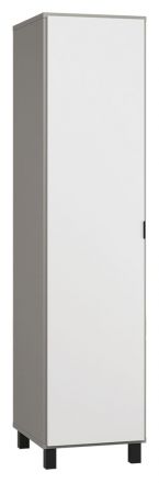 Drehtürenschrank / Kleiderschrank Pantanoso 37, Farbe: Grau / Weiß - Abmessungen: 195 x 47 x 57 cm (H x B x T)