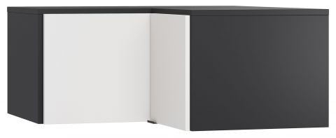 Aufsatz für Eckkleiderschrank Vacas 40, Farbe: Schwarz / Weiß - Abmessungen: 45 x 102 x 104 cm (H x B x T)