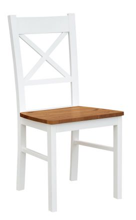 Stuhl Gyronde 22 in Weiß / Eiche, Buche Massivholz, 94 x 43 x 44 cm, durch hochwertige Verarbeitung sehr hohe Stabilität, Landhausstil
