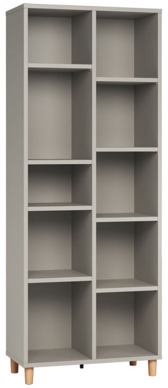 Regal Nanez 46, Farbe: Grau - Abmessungen: 195 x 76 x 38 cm (H x B x T)