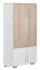 Drehtürenschrank/ Kleiderschrank Burgos 07, Farbe: Eiche / Weiß - Abmessungen: 154 x 80 x 38 cm (H x B x T)