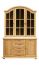 Regalschrank, Vitrine, 135 cm breit, Kiefer Holz-Massiv, Optik: Natur