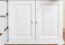 Wohnzimmerschrank, Vitrine, 102 cm breit, Kiefernholz massiv, Farbe: Weiß