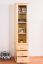 Bücherregal Bücherschrank Büchervitrine - 45 cm breit, Kiefer Holz-Massiv, Optik: Natur