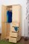 Kleiderschrank Massivholz natur 009 - 190 x 90 x 60 cm (H x B x T)