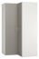 Drehtürenschrank / Eckkleiderschrank Bellaco 39, Farbe: Weiß / Grau - Abmessungen: 187 x 102 x 104 cm (H x B x T)
