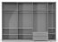 Drehtürenschrank / Kleiderschrank Siumu 37, Farbe: Weiß / Weiß Hochglanz - 224 x 317 x 56 cm (H x B x T)