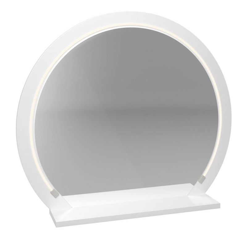 Spiegel Kaskinen 07, Farbe: Weiß / Weiß Glanz - Abmessungen: 59 x 49 x 12 cm (H x B x T)